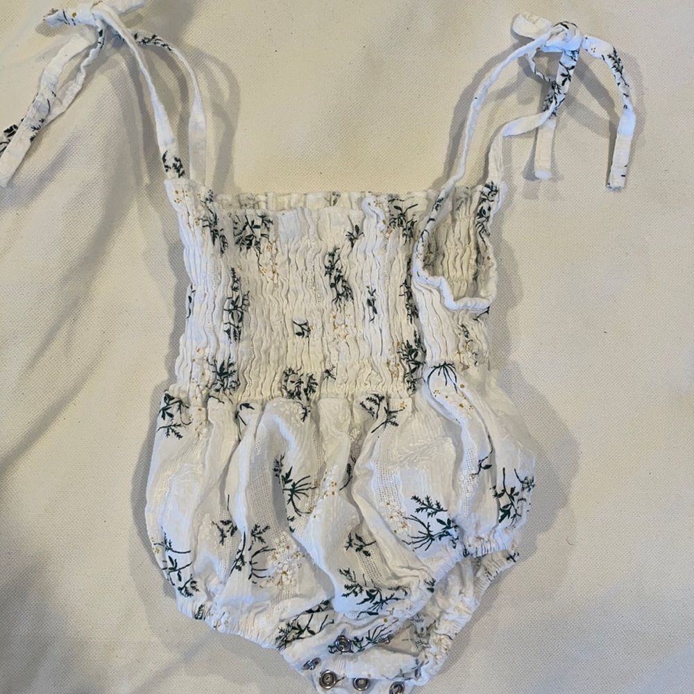 Amazon brand white and green baby romper